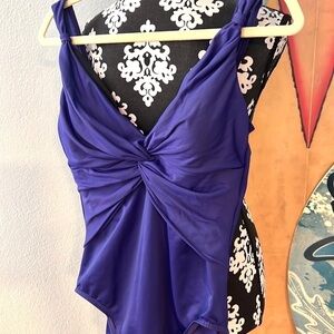 💜MiracleSuit, Pandora in Gorgeous Purple, Twist Front, Cool Straps, Slimming,12